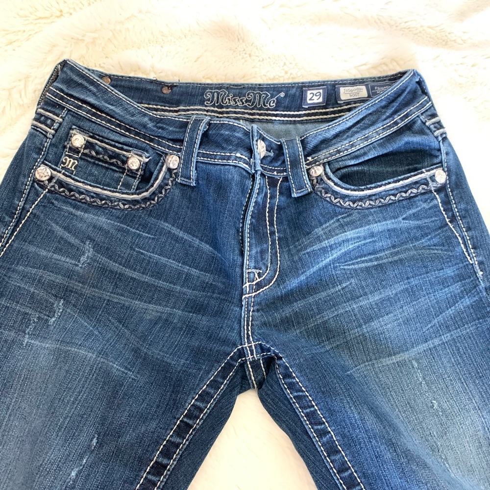 Miss Me Decorative Border Bootcut Jeans - Dark - Picture 2 of 4